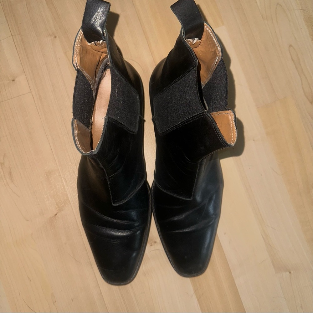 Steve Madden Black Leather Ankle Boots - Picture 3 of 4